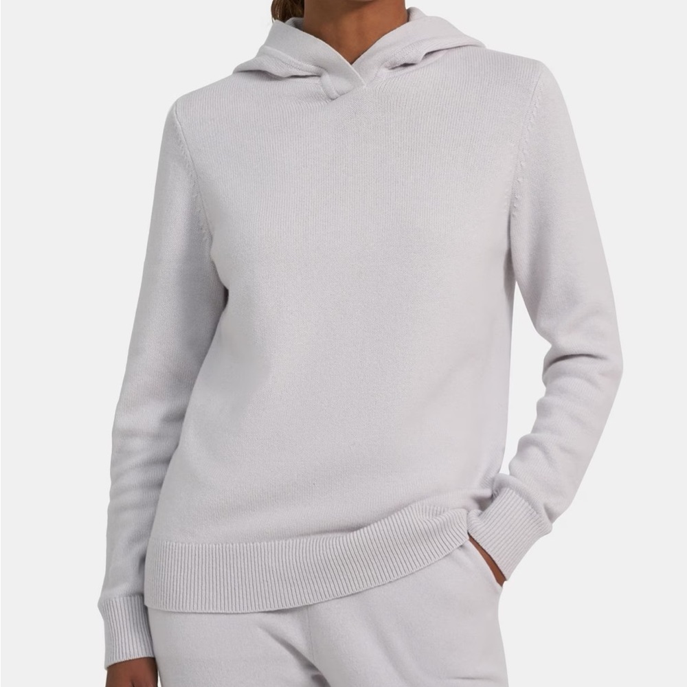 NEW Theory Clean Hoodie Sweater in Wool Cashmere